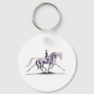 Dressage Horse in Trot Piaffe Key Ring