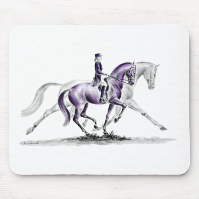 Dressage Horse in Trot Piaffe Mouse Pad (Front)