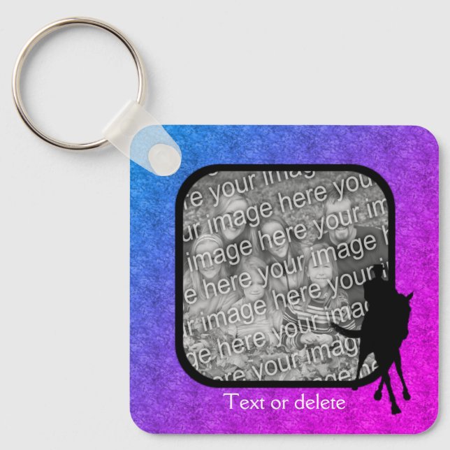 Dressage Horse Photo Template Personalised  Key Ring (Front)