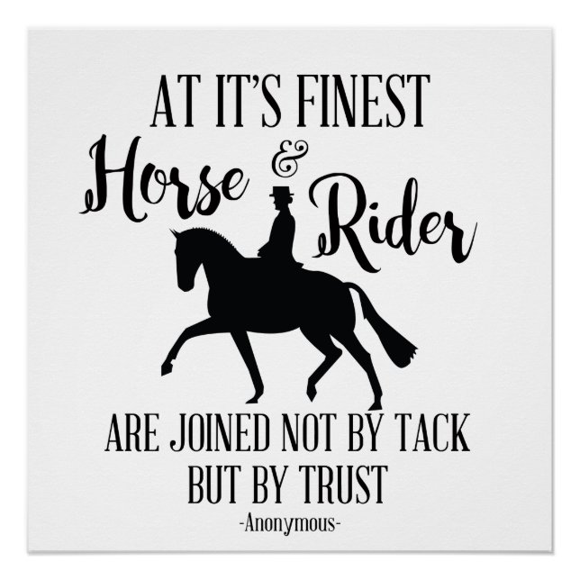 Dressage Horse Quote Poster. Poster (Front)