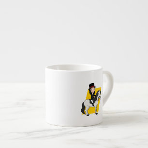 Dressage horse rider cartoon espresso cup