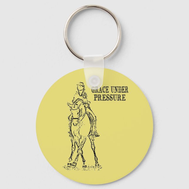 DRESSAGE HORSE & RIDER - GRACE UNDER PRESSURE KEY RING (Front)