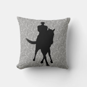 Dressage Horse Rider Silhouette Cushion