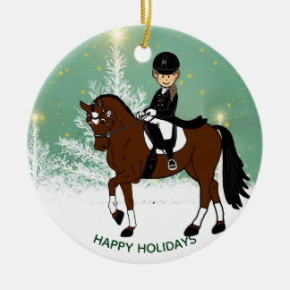 Dressage Horse Rider Xmas Decoration Personalised