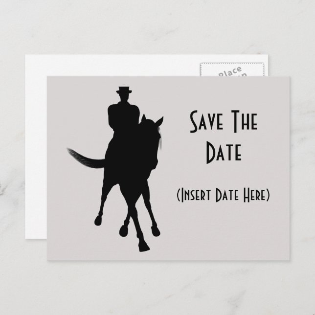 Dressage Horse Save The Date  Announcement Postcard (Front/Back)