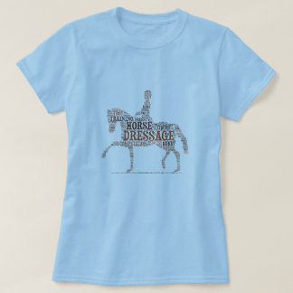 Dressage Horse With Rider In Word Clouds T-Shirt