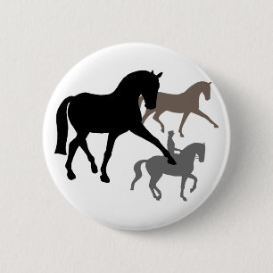 Dressage Horses Trio 6 Cm Round Badge