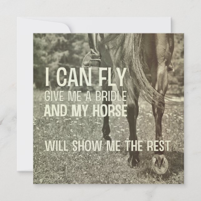 DRESSAGE IN THE DAISIES 5.25 x 5.25 card (Front)