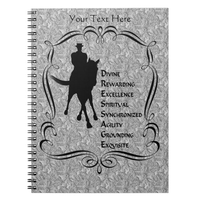 Dressage Is Horse Rider Silhouette Notebook (Front)