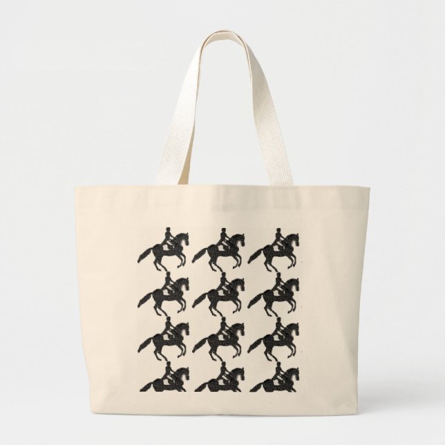 Dressage Jumbo Tote - Tile Mosaic Horse (Front)