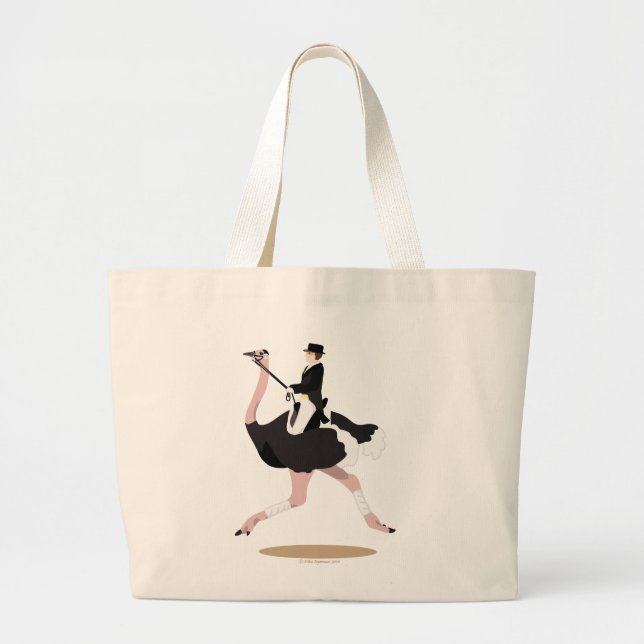 Dressage Ostrich Large Tote Bag (Front)