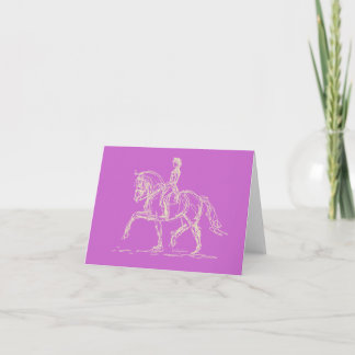 Dressage Passage Card White on Lavender