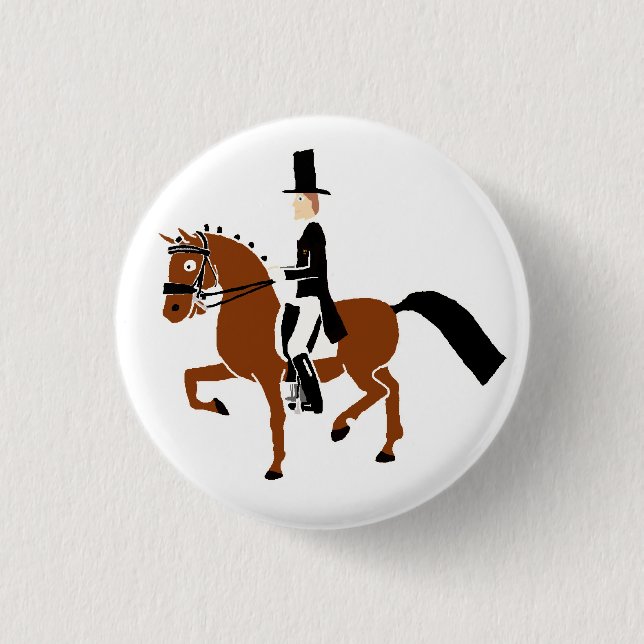 Dressage Pony Button! 3 Cm Round Badge (Front)