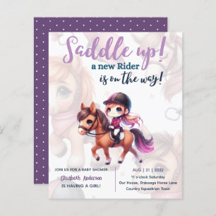 Dressage Rider Baby Girl Shower Horse Rider on Way