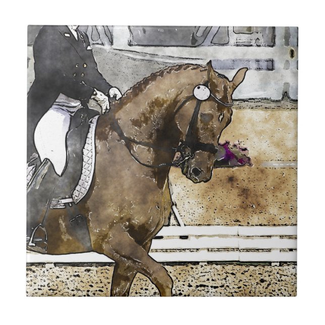 Dressage Rider Ceramic Tile (Front)