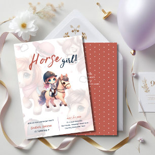 Dressage Rider Horse Girl Birthday Party Invitation