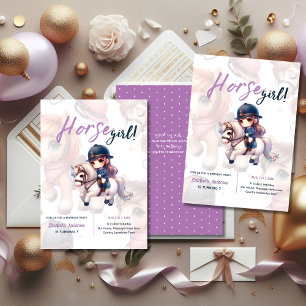 Dressage Rider Horse Girl Birthday Party Invitation