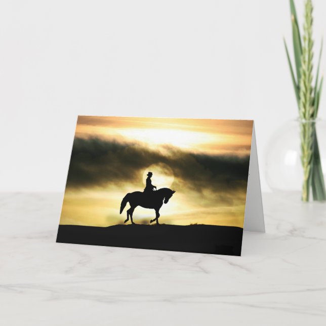 Dressage Rider Horse Sympathy Card (Front)