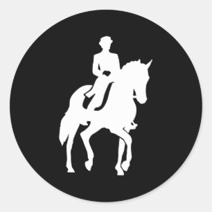 Dressage Riding Classic Round Sticker