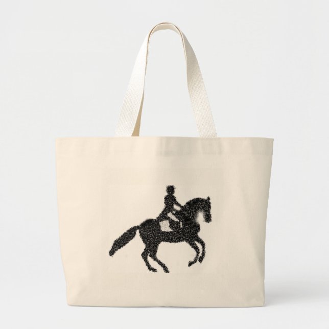Dressage Tote - Horse and Rider Mosaic Design (Front)