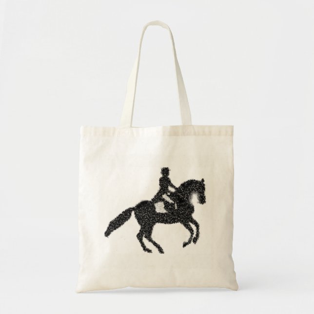 Dressage Tote  - Horse and Rider Mosaic Design Bag (Front)