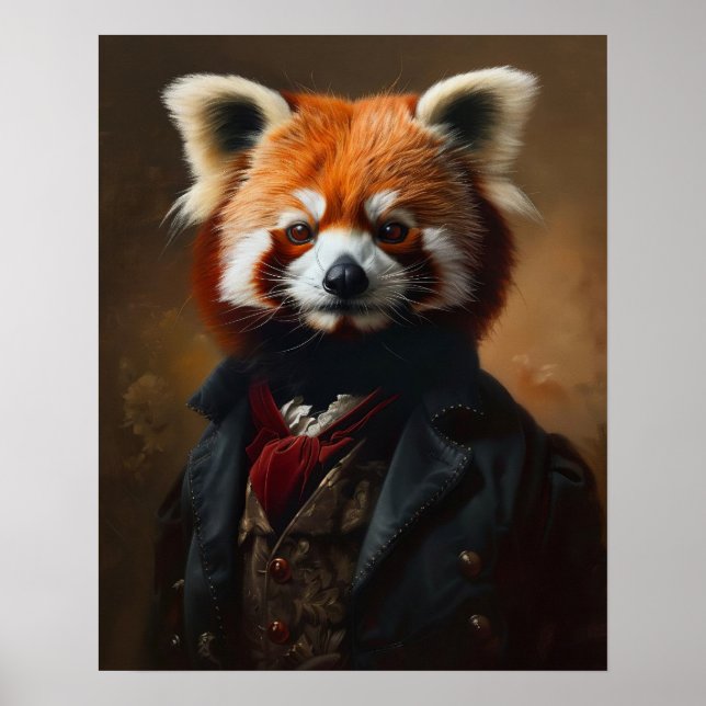Dressed Animal Prints, Royal Red Panda  Poster (Front)
