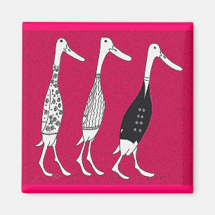 Dressed ducks magnet