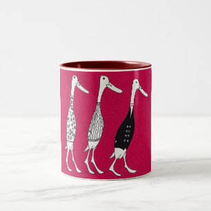 Dressed ducks Two-Tone coffee mug