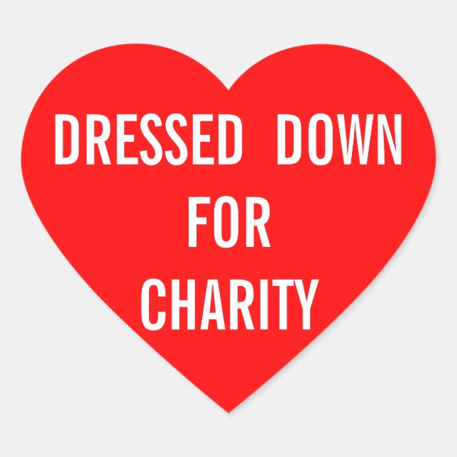 Dressed For Charity Heart Sticker (Front)