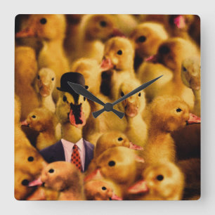 Dressed For Success Duck Square Wall Clock