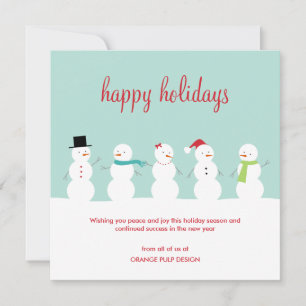 Dressed Snowmen Business Holiday Cards