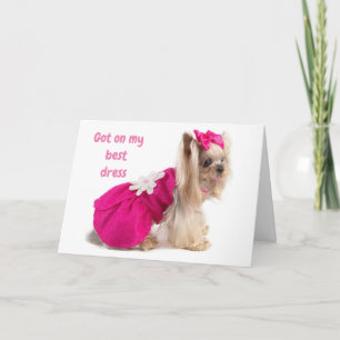 DRESSED UP AND SAYING "HAPPY FOR YOU" CARD