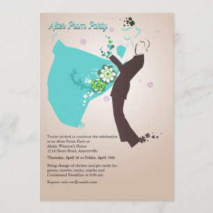 Dressed Up Couple (Blue) Invitation