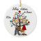 Dressed Up Couple With Dog Personalised Ornament