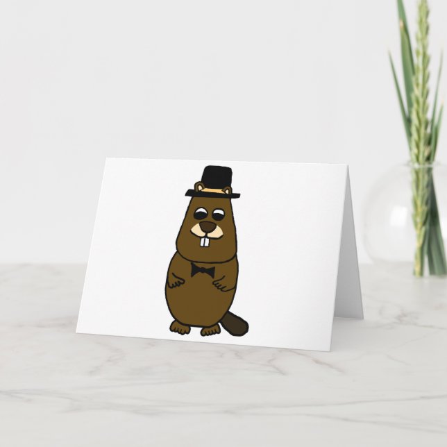 Dressed up Groundhog Card (Front)