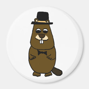 Dressed up Groundhog Magnet