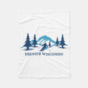 Dresser Wisconsin Ski Resort Skiing Skier Fleece Blanket
