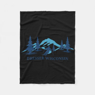 Dresser Wisconsin Ski Resort Skiing Skier  Fleece Blanket