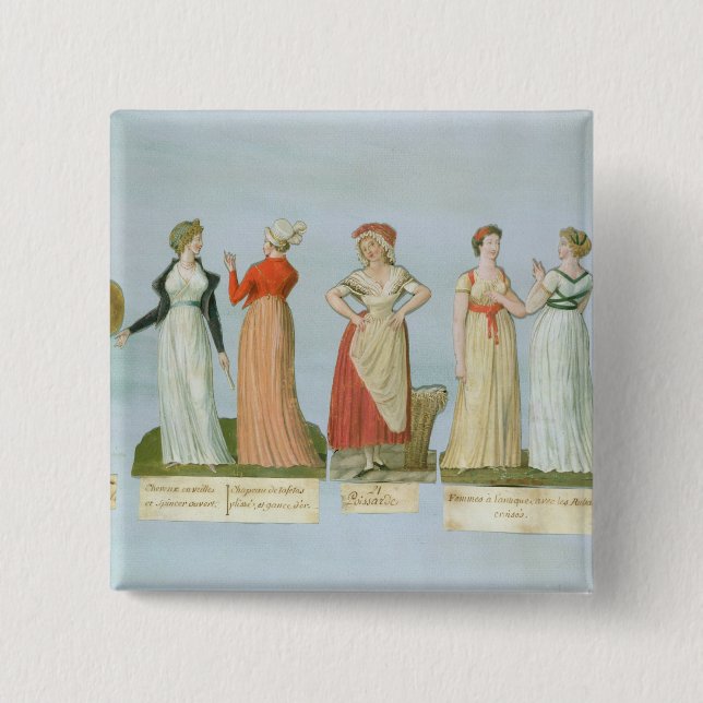 Dresses and costumes in vogue 15 cm square badge (Front)