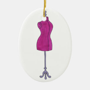 Dressform Mannequin Sewing Fashion Costume Design Ceramic Ornament