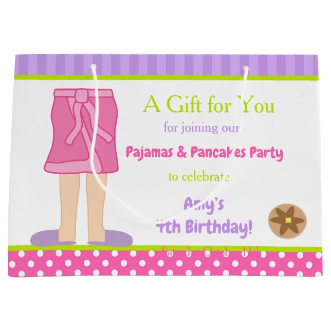 Dressing Gown Pyjamas and Pancakes Party Large Gift Bag (Front)