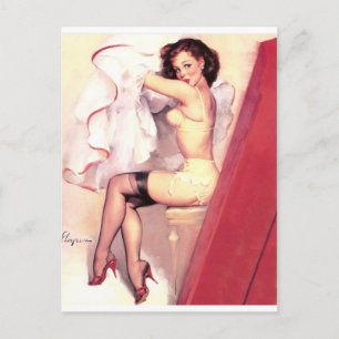 Dressing Room Pin Up Postcard