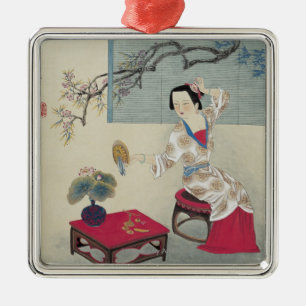 Dressing up in the Morning Metal Tree Decoration