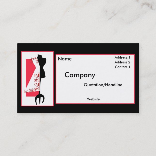 Dressmaker #2/Fashion Design Business Cards (Front)