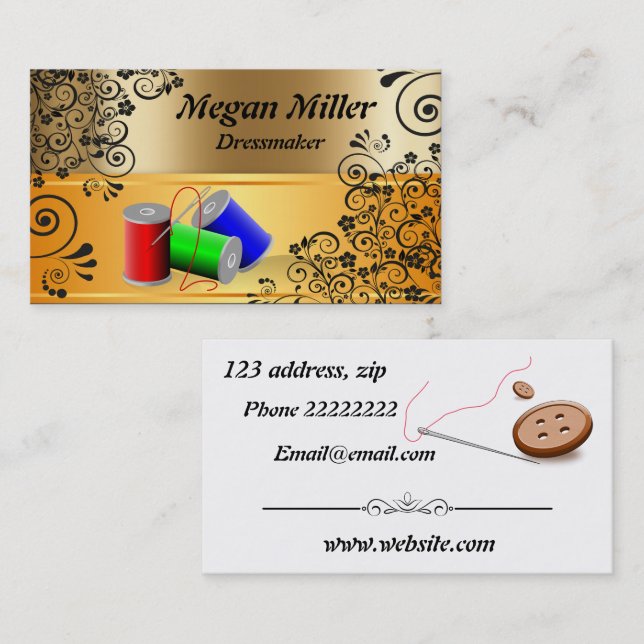 Dressmaker Business Card (Front/Back)