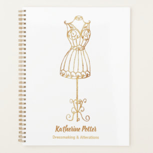 Dressmaker Seamstress Gold Glitter Mannequin Plann Planner