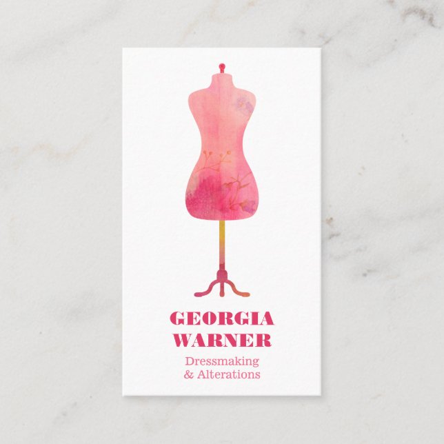 Dressmaker Seamstress Tailor Clothing Mannequin Bu Business Card (Front)