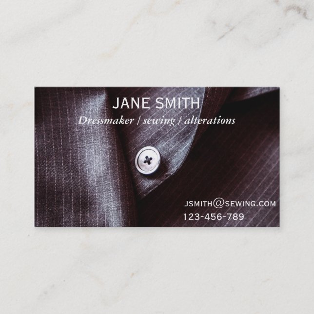 Dressmaker, Sewing, tailor professional Business Card (Front)
