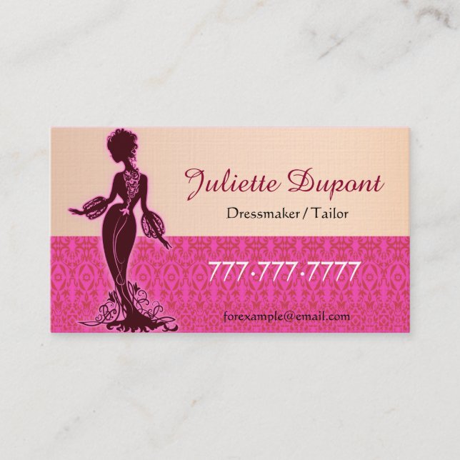 Dressmaker, tailor business card (Front)