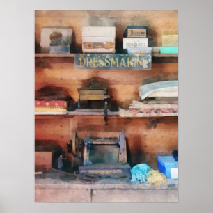 Dressmaking Supplies and Sewing Machine Poster